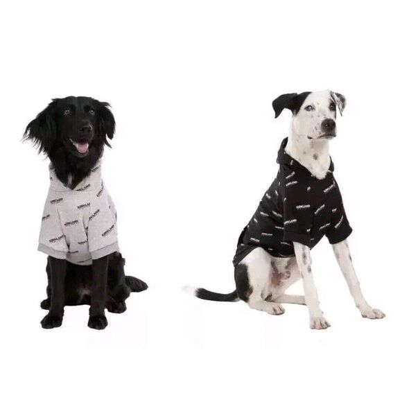 Costco Kirkland Signature Pet Logo Hoodie Gray Size M Dog 13"-16"Back/ 25-40 lbs - Picture 8 of 8